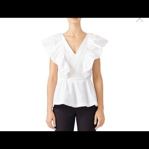 Trina Turk ruffle white top